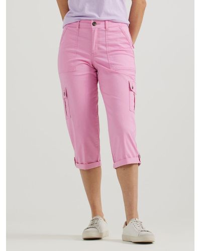Lee Jeans Ultra Lux Comfort Flex-to-go Relaxed Fit Cargo Capri - Pink