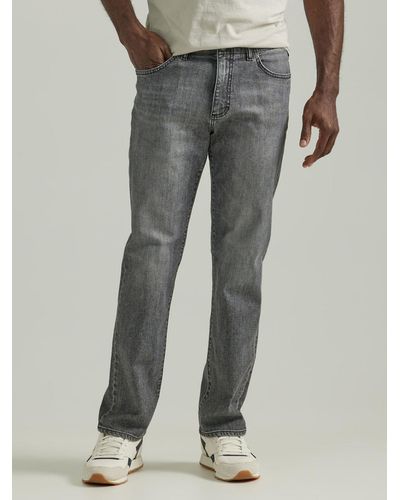 Lee Jeans Extreme Motion Regular Fit Straight Leg Jeans - Gray