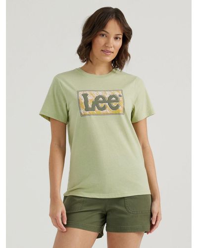 Lee Jeans Womens Box Logo T-shirt - Green
