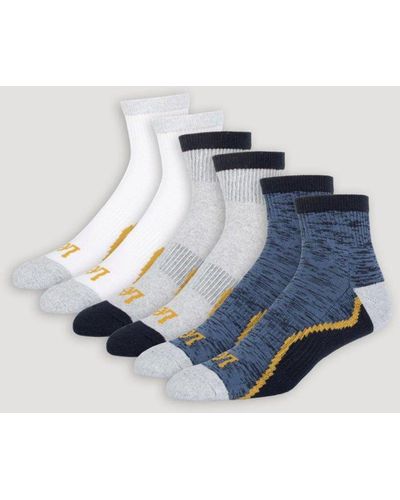 Lee Jeans Mens 6-pack Quarter Length Sock - Blue