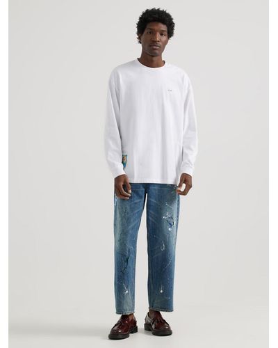 Lee Jeans Mens X Basquiat Long Sve Warrior Shirt - White