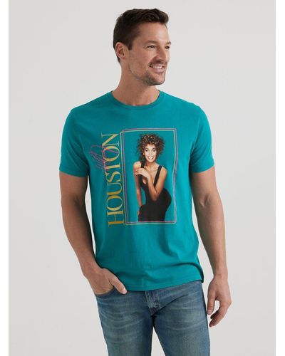 Lee Jeans Mens Whitney Houston Graphic T-shirt - Blue