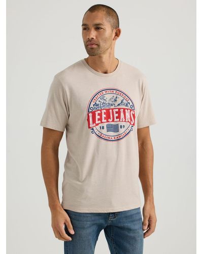 Lee Jeans Mens Wilderness Graphic T-shirt - Natural