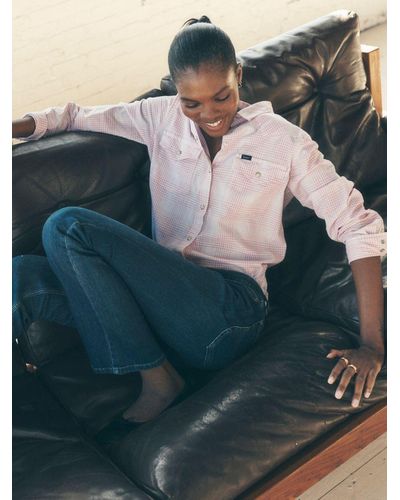 Lee Jeans Womens Legendary Western Plaid Shirt - Pink