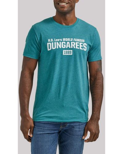 Lee Jeans H.d. World Famous Dungarees Graphic T-shirt - Blue