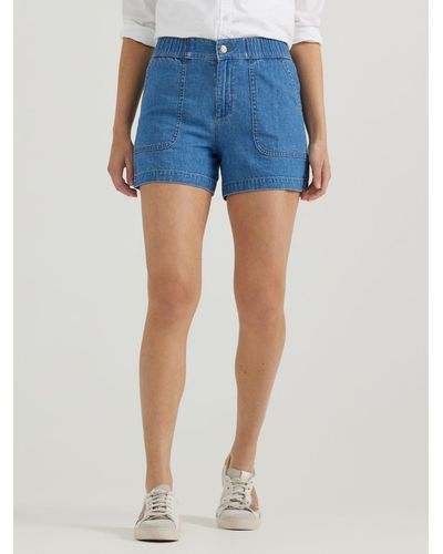 Lee Jeans Womens Ultra Lux Comfort High Rise Pull-on Utility Shorts Luck - Blue