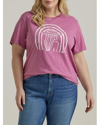 Lee Jeans Woman Rainbow Graphic T-shirt - Pink