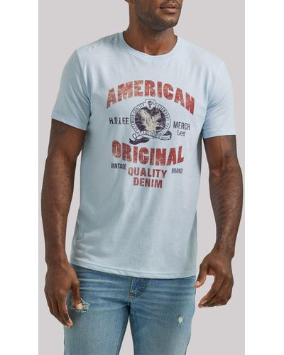 Lee Jeans Mens American Original Eagle Graphic T-shirt - White