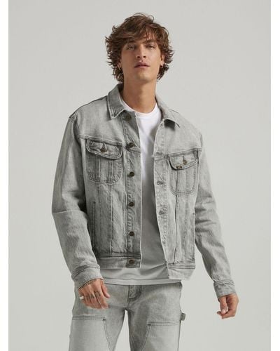 Lee Jeans Mens Regular Fit Denim Rider Jacket - Gray