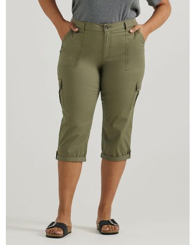 Lee Jeans Ultra Lux Comfort Flex-to-go Relaxed Fit Cargo Capri - Green