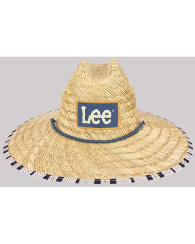 Lee Jeans Mens Straw Stripe Lifeguard Hat - Metallic