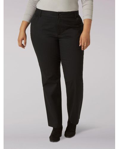 Lee Jeans Wrinkle Free Relaxed Straight Pants - Black