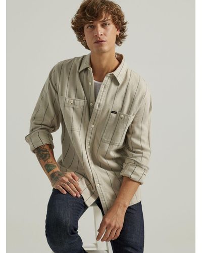 Lee Jeans Mens Relaxed Fit 2.0 Worker Shirt - Natural