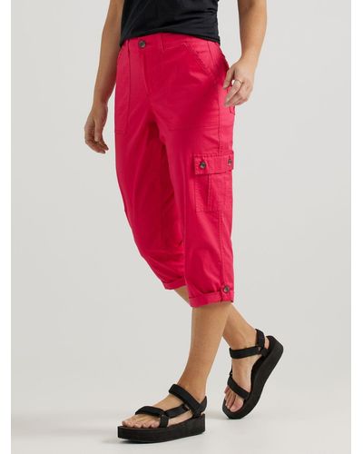 Lee Jeans Ultra Lux Comfort Flex-to-go Relaxed Fit Cargo Capri Magenta - Pink
