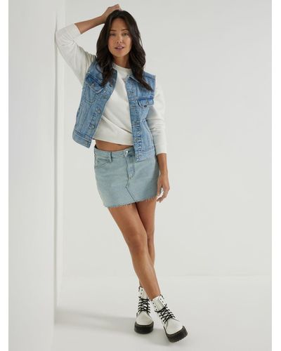 Lee Jeans Womens Low Rise Mini Skirt - Blue