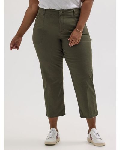 Lee Jeans Womens Slim Straight Carpenter Crop Pants - Green