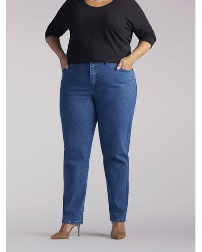 Lee Jeans Side Elastic Jeans Plus Size - Blue