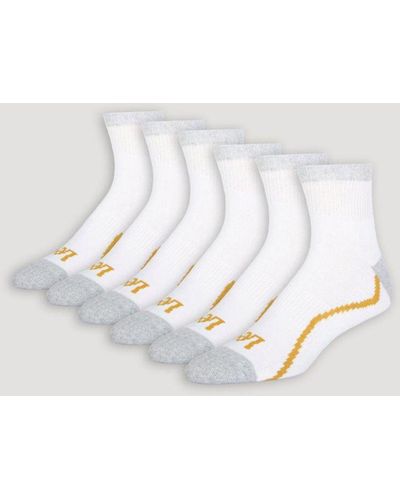 Lee Jeans Mens 6-pack Quarter Length Sock - White