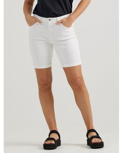 Lee Jeans Womens Legendary Denim Bermuda Shorts - White