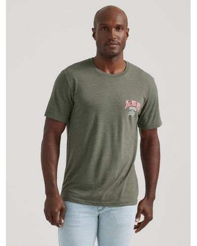 Lee Jeans Mens Eagle Heights Graphic T-shirt - Green