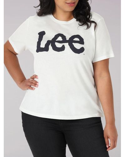 Lee Jeans Womens Logo T-shirt - Plus Size / - White