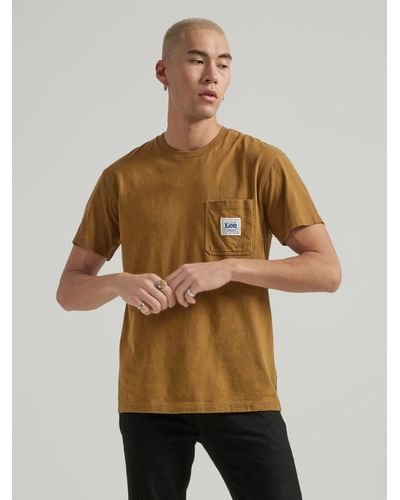 Lee Jeans Mens Workwear Pocket T-shirt - Natural