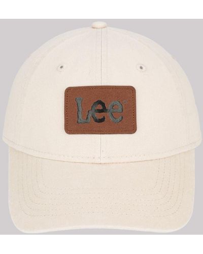 Lee Jeans Faux Leather Patch Logo Hat - Natural