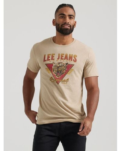 Lee Jeans Mens Kettleman Tiger Graphic T-shirt - Natural