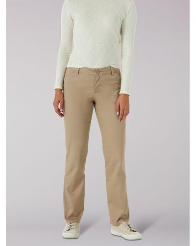 Lee Jeans Wrinkle Free Relaxed Fit Pants - Natural