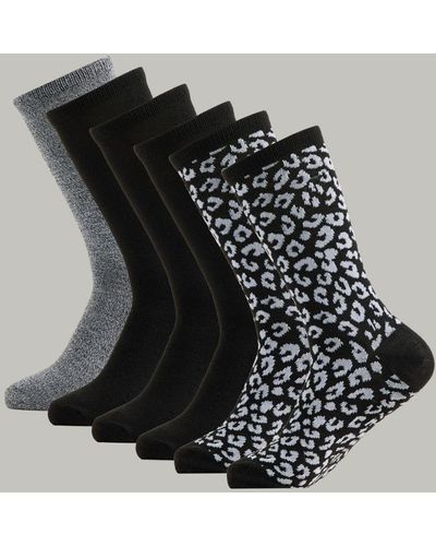 Lee Jeans Womens 6-pack Fashion Crew Socks - Black