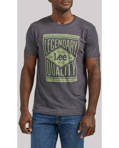 Lee Jeans Mens Legendary Quality Graphic T-shirt - Gray