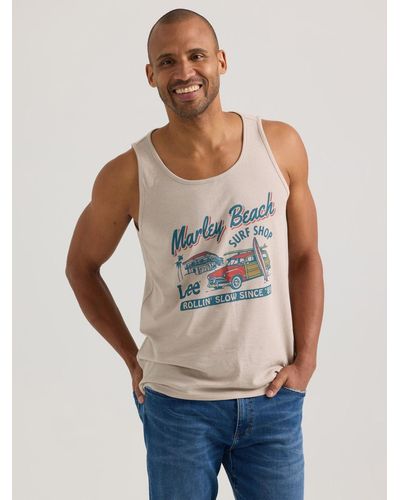 Lee Jeans Mens Marley Beach Graphic Tank - Gray