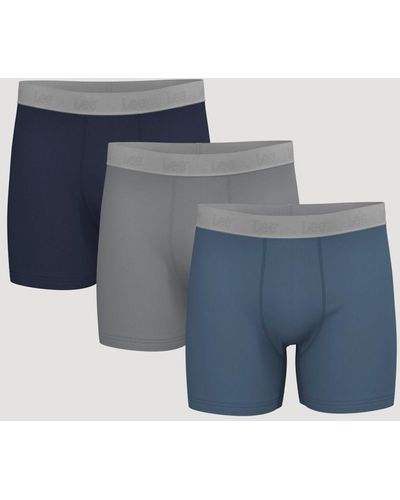 Lee Jeans Mens 3-pack Comfort Stretch Boxer Briefs --blue