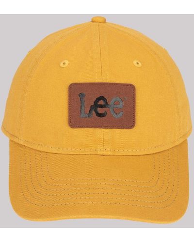 Lee Jeans Faux Leather Patch Logo Hat - Orange