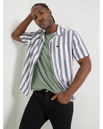 Lee Jeans Mens Stripe Resort Shirt - Multicolor