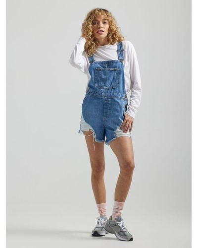 Lee Jeans Womens Shorts Bib Overall - Blue