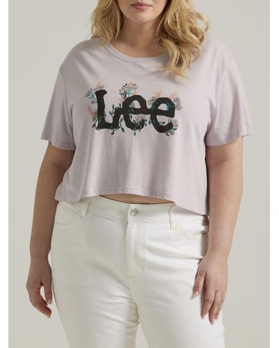 Lee Jeans Boyfriend Crop Graphic T-shirt - Natural