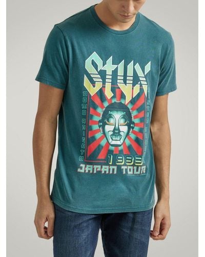Lee Jeans Mens Styx Japan Tour Graphic T-shirt - Green