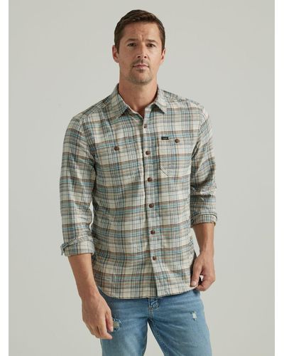 Lee Jeans Extreme Motion Working West Plaid Flannel Shirt - Green