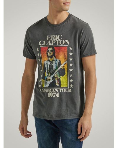 Lee Jeans Mens Eric Clapton Graphic T-shirt - Gray