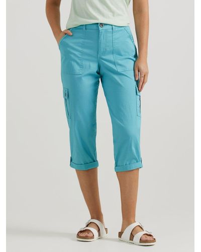 Lee Jeans Ultra Lux Comfort Flex-to-go Relaxed Fit Cargo Capri - Blue