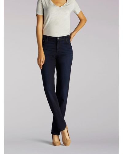 Lee Jeans Stretch Relaxed Fit Straight Leg Jeans Petite - Blue