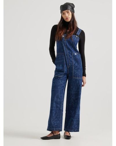 Lee Jeans Womens X Basquiat Printed Overall - Blue