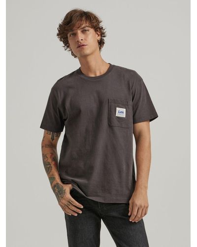 Lee Jeans Mens Workwear Pocket T-shirt - Gray
