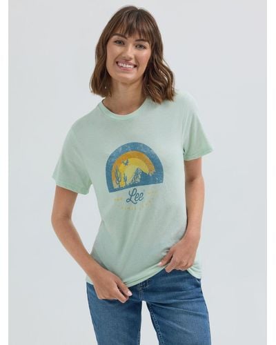 Lee Jeans Womens Desert Sunset Graphic T-shirt - Green