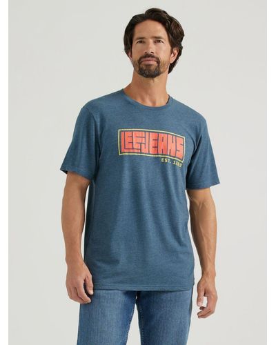 Lee Jeans Mens Established 1889 Graphic T-shirt - Blue