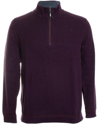 Tommy Bahama Alpine View Reversible Knit Quarter Zip Sweater - Purple