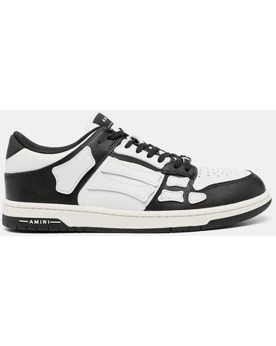 Amiri Skel Paneled Leather Low-top Sneakers - Black