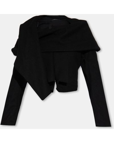 Yohji Yamamoto Big Hooded Short Jacket - Black
