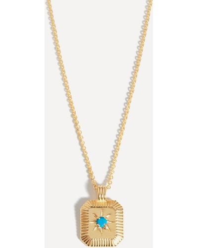 Missoma 18ct Gold-plated Vermeil Silver Engravable December Birthstone Star Ridge Pendant Necklace - Metallic